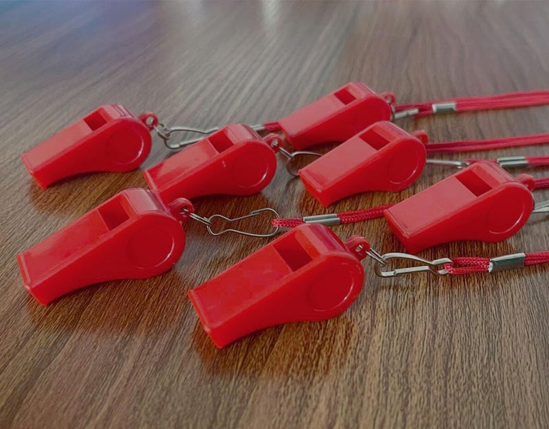DYBADYSA 20 Pcs Plastic Loud Whistles with Lanyard for Referee Coaches Basketball Football Sports Training Game Event Lifeguard Survival Emergency Fun School Kids Tool Set Suppliers - Image 3